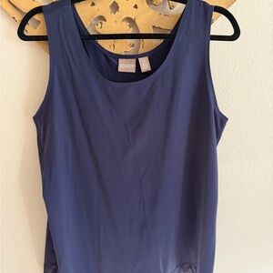 Chico's Blue Microfeel Sleeveless Top size 2. (12-14)